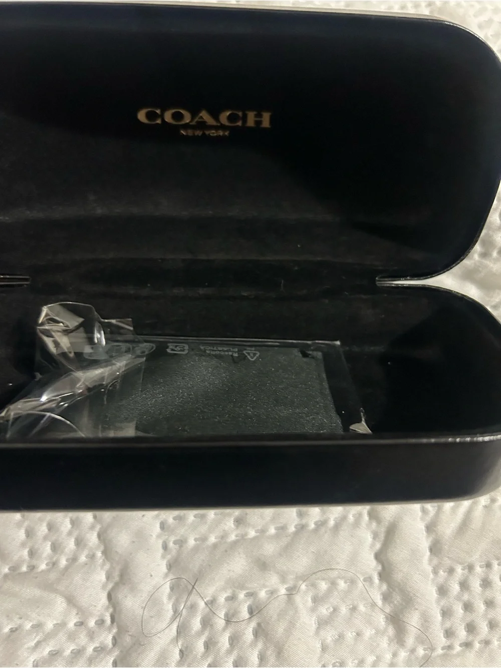 Coach Black Hard Eyewear Case with Embossed Logo CASE ONLY